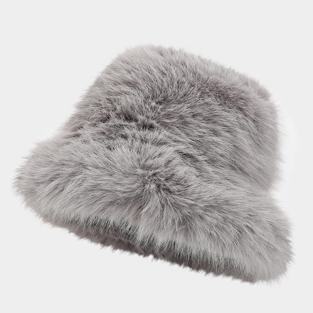 Winter-Bucket-Hut aus Kunstfell, flauschiger, warmer Hut, Pelzmütze für Damen und Herren, pelzige Fischerkappe