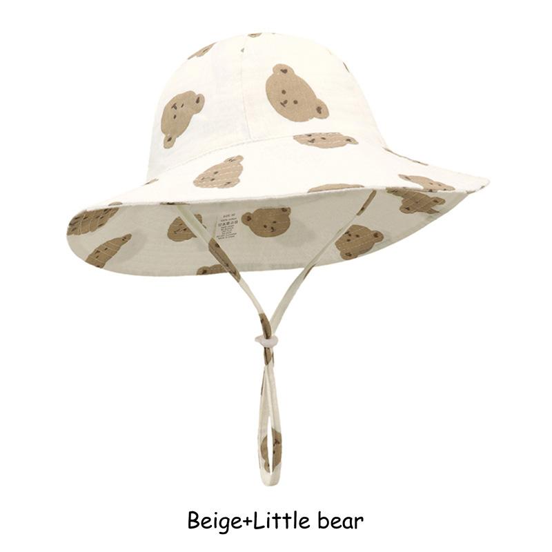 Adjustable Cotton Baby Fisherman Hat Sun Protection Breathable Cartoon Fruit Floral Print for 1-3 Years