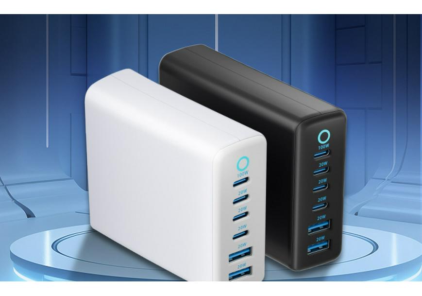 200W GaN Desktop Charger: High-Power 20V/5A Universal Station for Phones, Tablets, Laptops