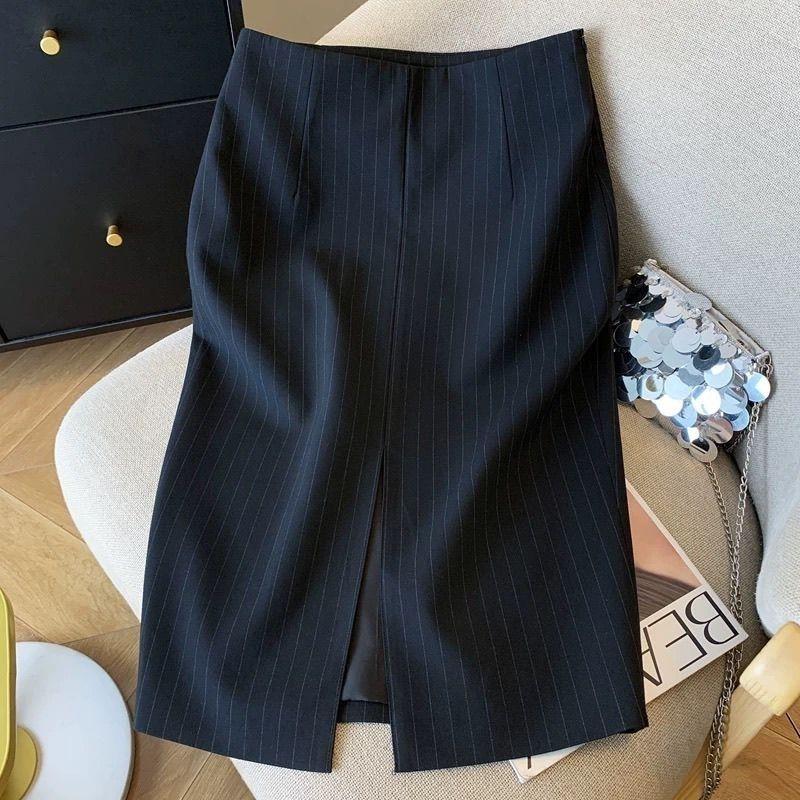 Women High Waist Slit Pencil Skirt Mid Length Office Work Professional clothes