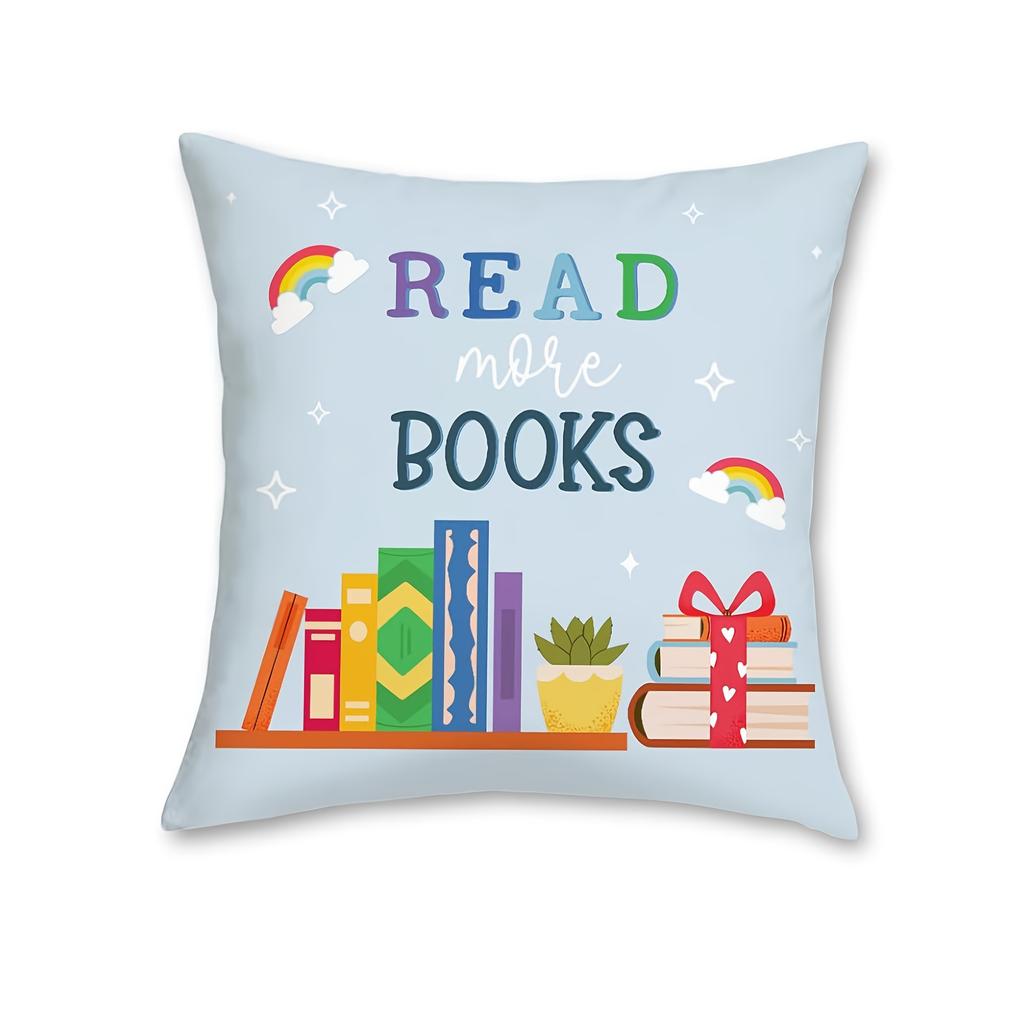 4Pcs, Reading Book Pillowcase, Reading Room Classroom Decoration Cushion Cover Decoration