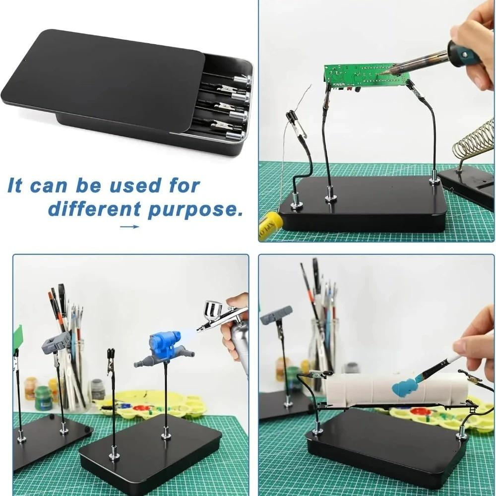 Miniature Painting Holes Painting Stand Base  Crocodile Clamp Base Clip Spraying Workbench ABS Painting Booth Modeling DIY Tools