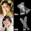 Cosplay Performance Dress Accessories Short Autumn Banquet Thin Mittens Lace Gloves Wedding Bridal Mesh Gloves