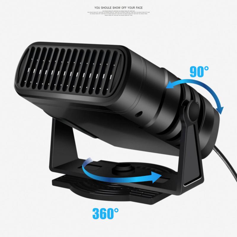 12V/24V 120W Car Heater Mutifunction Portable Fast Heating 360 Rotation Windshield Defogging Demister Defroster Heater
