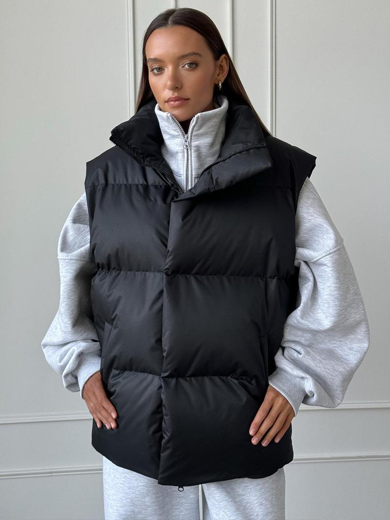 Women Autumn Winter Vests Stand Collar Loose Warm Vest Cotton-padded Coat Casual Women's Jackets Outerwears