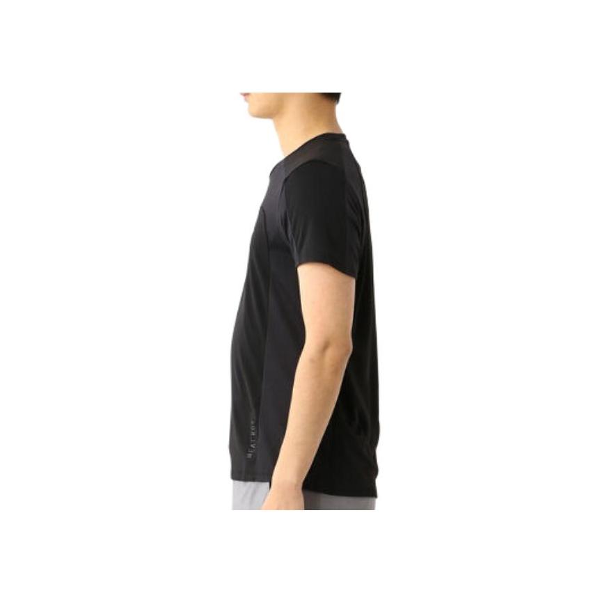 adidas Heat Rdy Reflective Logo Color Block Running Tee Men Tops Black GK4301