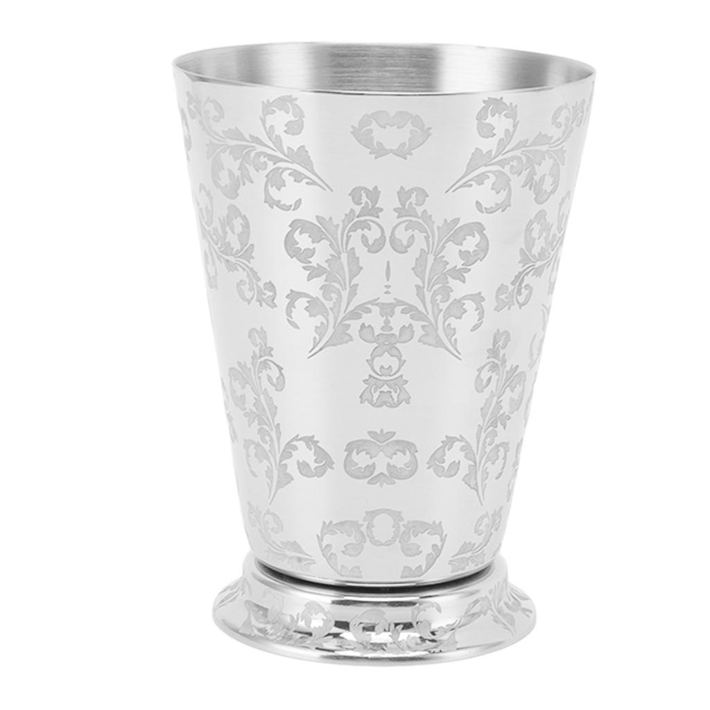 Cocktail Drinking Cup 304 Stainless Steel Silver Finish Moscow Mule Mug for Bars Home Leaf Pattern Carving
