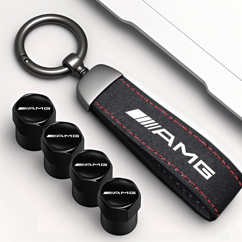 Auto Reifen Felgen Ventilkappen Abdeckung Wildleder Auto Schlüsselanhänger Ring Schlüsselanhänger Für Mercedes Benz AMG W203 W206 W220 W205 W211 W212 W201 W168
