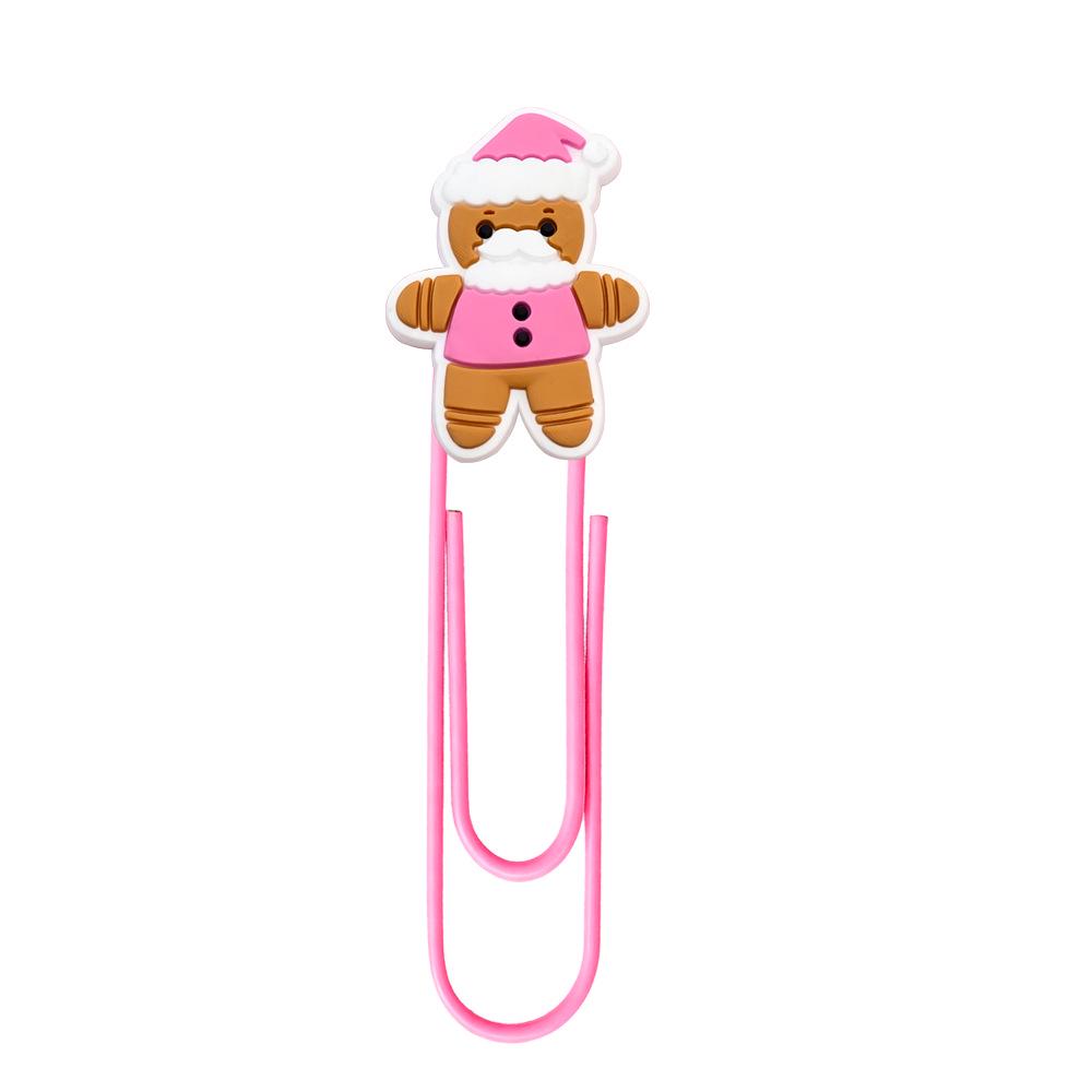 Pink Cartoon Christmas Bookmark Clips - Cute, Large, Colored Page Markers for Office Supplies