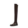 Krazing Pot Flock Microfiber Autumn Winter Shoes Thick Heels Size 43 Long Boots Black Brown Stretch Over-the-knee Boots