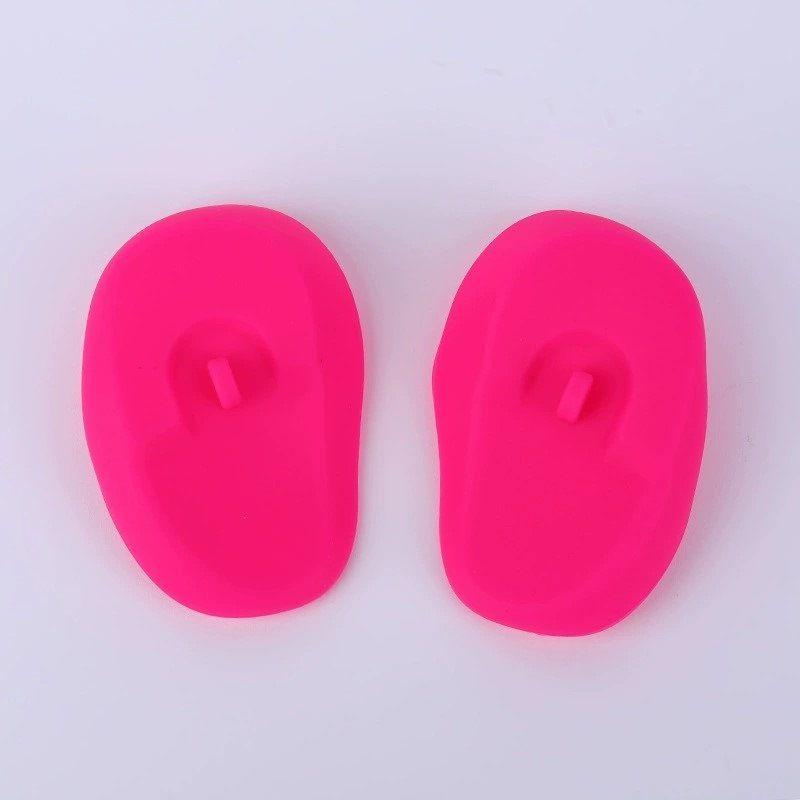 

1 Pair Silicone Ear Cover Practical Salon Hairdressing Showers Water Protector рожевий
