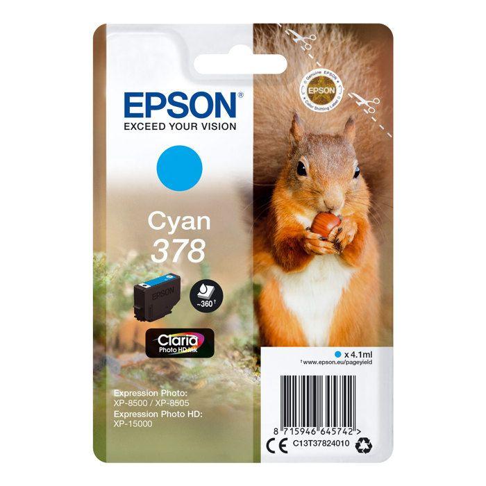 EPSON Cartouche d'encre 378 Cyan - Ecureuil (C13T37824010)