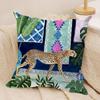 Cheetah Llama Leopard Jungle Cushion Cover Silky Short Plush Invisible Zipper Dustproof Sofa Pillow Case For Home Decor