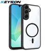 KEYSION Transparent Magnetic Phone Case for Samsung A56 5G A36 A26 5G Silicone+PC HD Clear Shockproof Cover for Galaxy A16 4G 5G
