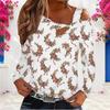 Women Plus Size White Floral Printed Asymmetric Cutout Neck Cold Shoulder Long Sleeve Fitted Top
