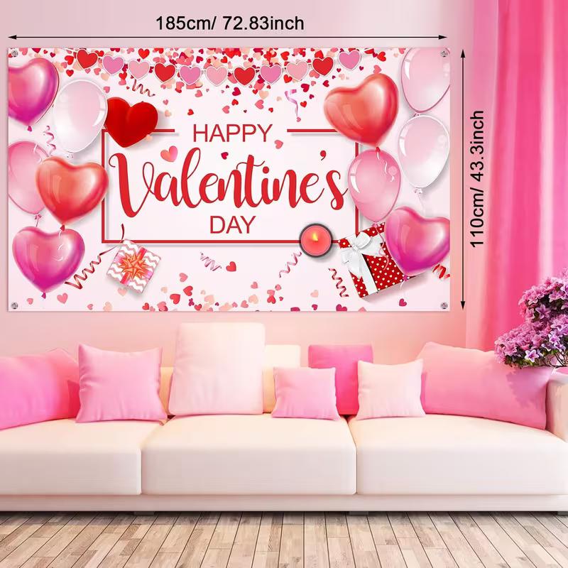 Festive Pink 2D Backdrop, Romantic Gifts & Confetti Photo Background