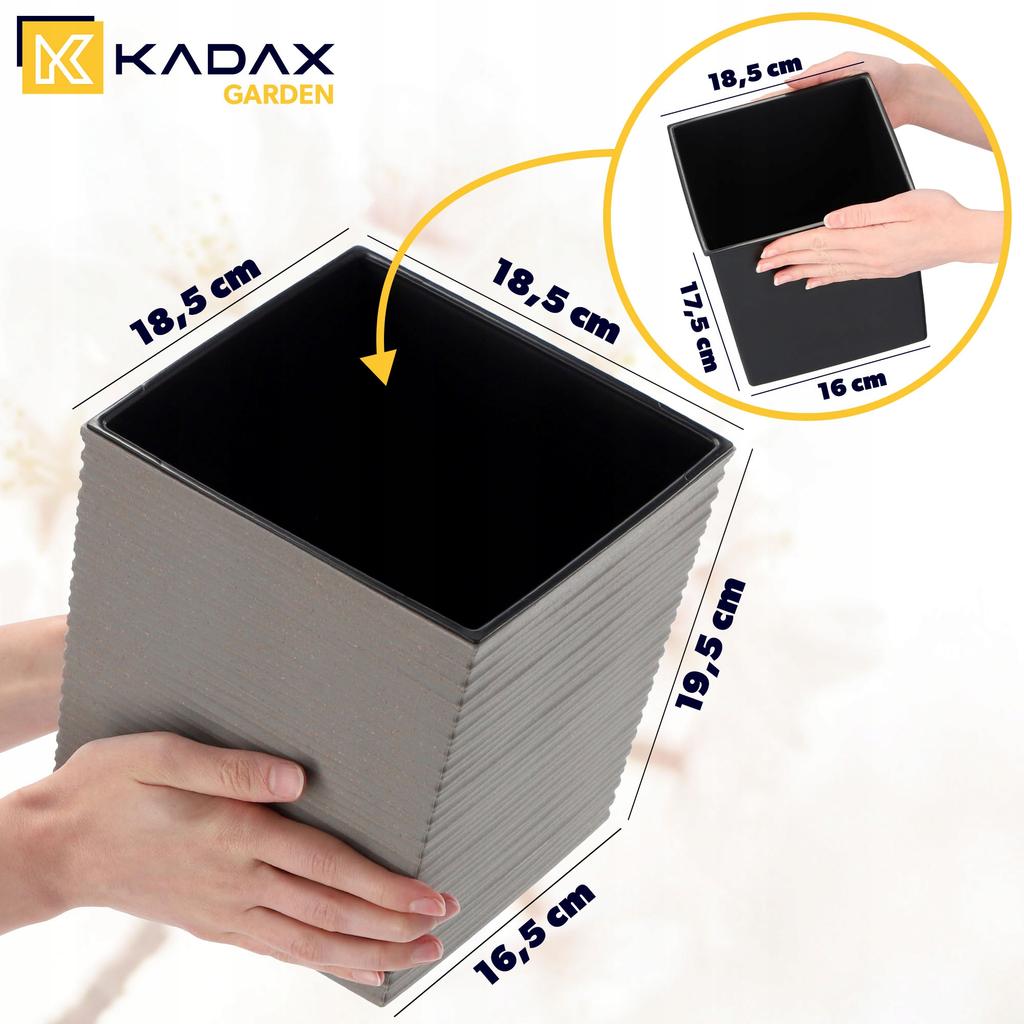 KADAX Doniczka Donica Ogrodowa Wkład szara 19cm