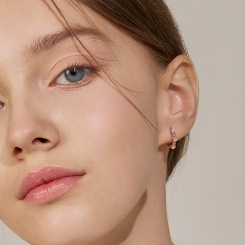 CRANNE 14K GF Rowlet White Ring Earrings C24EGF152