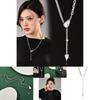 Artistic Water Drop Crystal Necklace With Geometric Shapes And Luxurious Tassel Accents