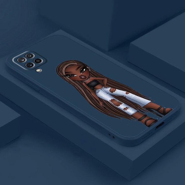 Krásné pouzdro pro panenku Bratz pro Samsung Galaxy A01 A51 A02 A70 A21s A50 A31 A11 A71 A03s M02s Square Liquid Cover Armor Luxury