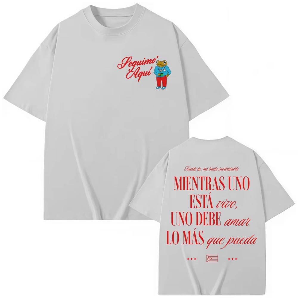 Rapper Bad Bunny Merch T-Shirt Mode Hip Hop Popmusik Kurzarm T-Shirt Herren Damen Lässig Locker Baumwoll T-Shirt Streetwear