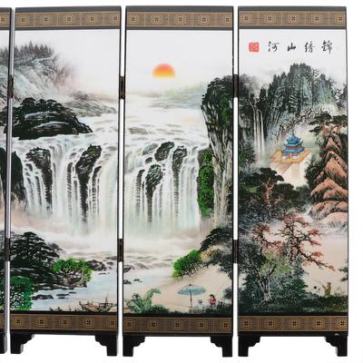 Écran Mini Panneau Pliant Chinois Diviseurs de Bureau Laque Modèle Intimité Accessoires de Table Écrans Diviseurs de Bureau Oriental