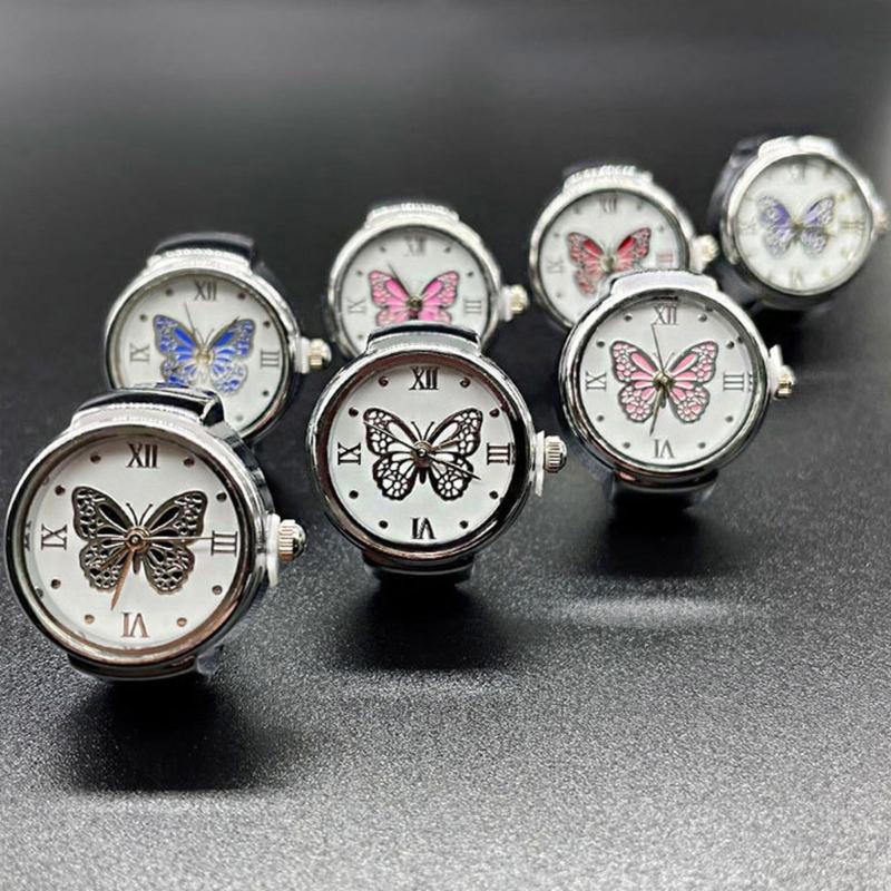 Montre Anneau pour Femmes et Hommes Montre Analogique à Quartz Cadran à Chiffres Romains Bracelet