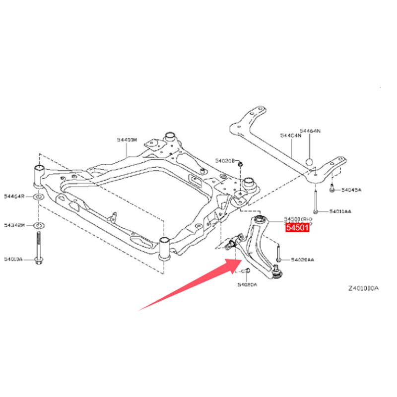 Control Arm For Dongfeng Forthing Joyear Venucia T70X Nissan X-Trail Qashqai Haima S5 Renault Koleos 54501JE20A 54500JE20A
