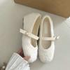 Small Inner Height Increase Ballet Hairy Shoes Women Wear Velvet Mary Jane Shoes In Winter