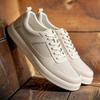 Leather Men's Shoes First Layer Cowhide White Shoes Men's Casual Single Shoes Hollow White Board Shoes Men's Sports Shoes