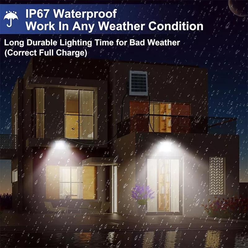 300W LED Solar Street Lights Outdoor Flood Lamps Waterproof Spotlight Emergency Lighting Dusk To Dawn Wall Light For Yard Garden