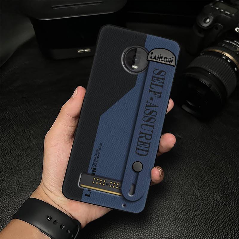 Simple Wrist Strap Phone Case For MOTO Z4 Play Fashion Design Back Cover Plain Color Personality Dirt-resistant Commerce