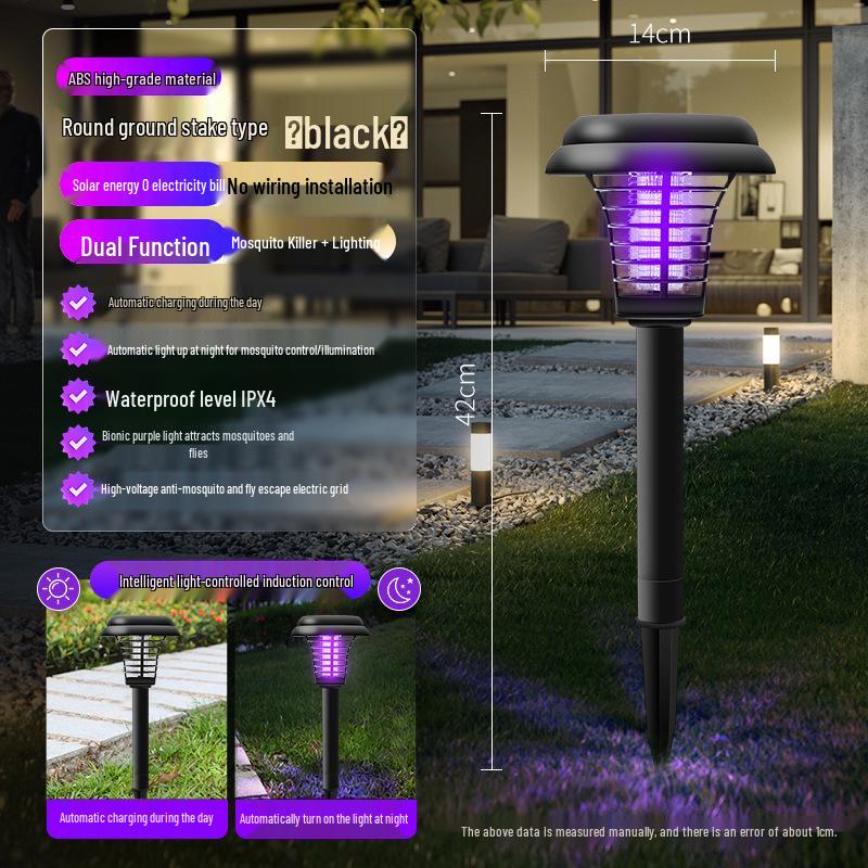 Waterproof Outdoor Solar Mosquito & Insect Killer Lamp for Gardens and Lawns