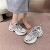 Platform dad shoes show small and versatile student sports shoes mesh street shooting summer tide shoes