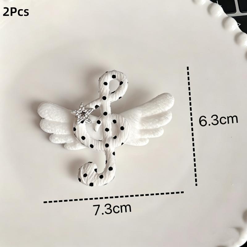 2Pcs Y2K Music Note Wing Hair Clips Cute Retro Side Barrettes Girls Accessories for Birthday Gift