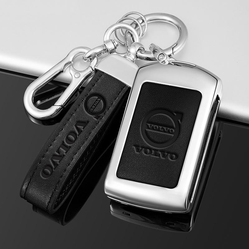 Blh2 Coque de protection en alliage de zinc pour clé de voiture Support Porte-clés Pour Volvo S60 S90 XC40 XC60 XC90 V90 Polestar 1 Polestar 2 Porte-clés Accessoire de voiture