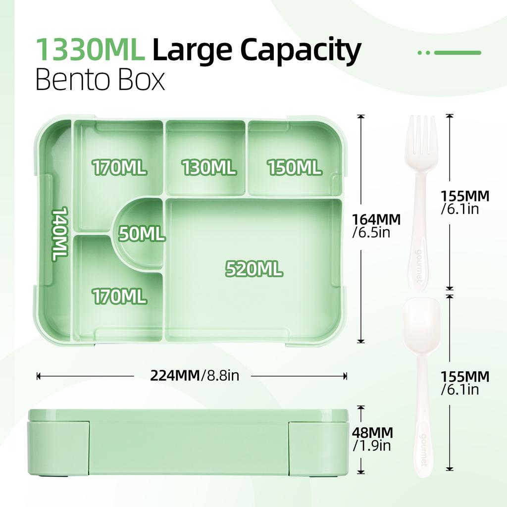 1 szt. Pudełko śniadaniowe Bento o dużej pojemności Pojemność Pudełko Bento do mikrofalówki Szczelne Uszczelnianie Przenośny Dzielony Pojemnik na żywność Utrzymujący świeżość