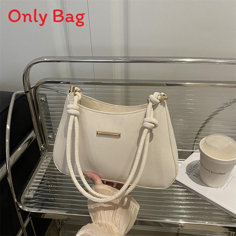 

Pu Leather Shoulder Bag With Splicing And Zipper Closure For Daily Use White