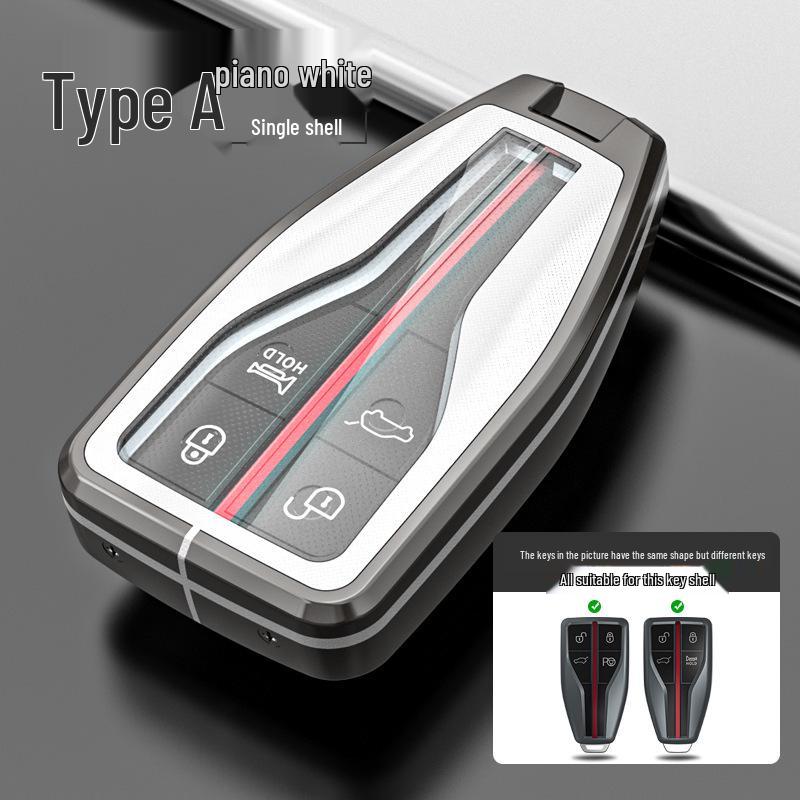 Premium Metal Key Case for Hongqi H5, H7, HS5, HS7 - Luxury Car Remote Holder with Buckle