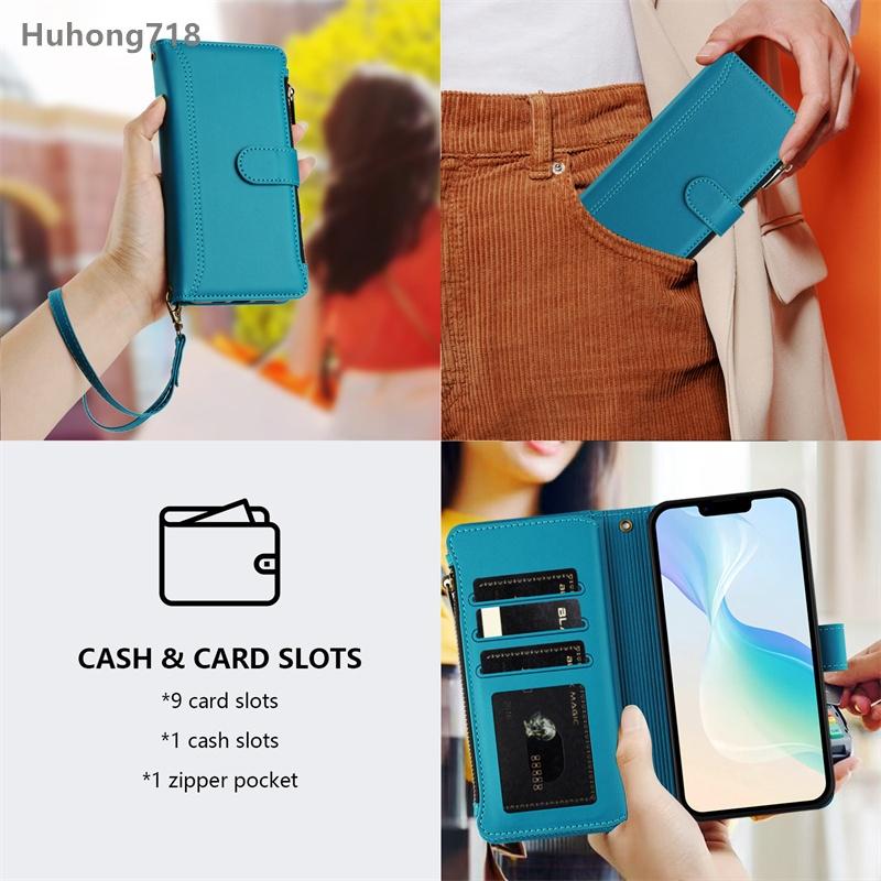 Zipper Leather Case For Redmi 6 7 8 9 Power 10 Prime Plus 2022 11 12 13 6A 8A 9T 9A 9i 9C Nfc 9AT 10A 10C 10X 11A 12C 13X 4G 5G Wallet Cover Casing