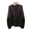 European soft waxy v-neck knitted cardigan women's autumn and winter fashion new loose and thin lazy wind sweater jacket top