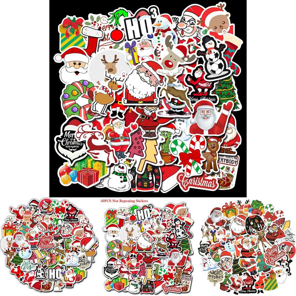 Festive Christmas Series Santa Snowman Stickers Perfect For Suitcases And Laptops