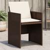 VidaXL Set of 4 Garden Chairs with Cushions, Patio Seats, Balcony Chairs, Outdoor Patio Furniture, Brown 4007438