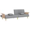 Sleeper Sofa with Armrests Light Grey Fabric