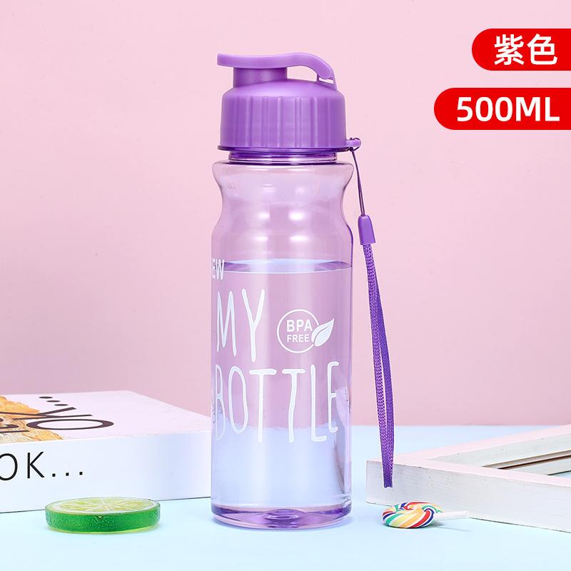 500ML Transparent Water Bottle Portable Sport Cup for Drinking Kitchen Tools Water Bottle for Outdoor School Travel Girl Boy Cup