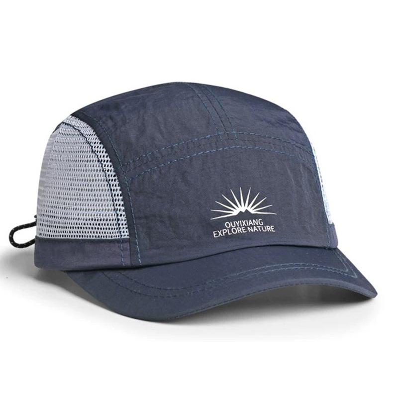 

Vintage-Inspired Men S Short-Brim Baseball Cap - Lightweight Breathable Quick-Dry Polyester Street Style Casual Outdoor Hat Adjustable темно-синий