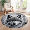 Wolf Round Office Rug Design for Dormitory Entryway Playrooms Living Rooms Anti-slip Round Rug Anime Office Decor Perfect Birthday Christmas Gift Idea