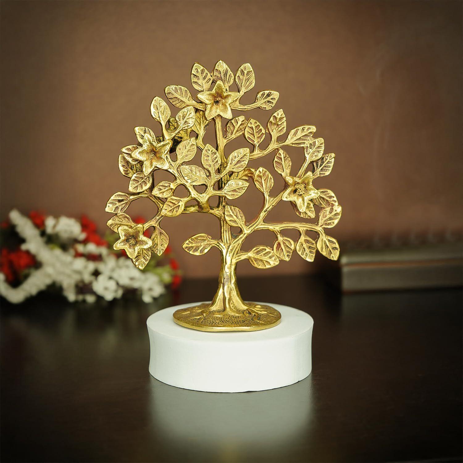 

Pure Brass Kalpavriksha Tree for Home Decor Living Room Puja | Big kalpvriksh Showpiece for Fengshui Vasthu Antique Tree of Life Good