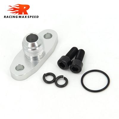 An10 Delik aralığı 2"/51 Turbo Yağ Boşaltma Dönüş Flanşı Adaptörü gümüş CNC İşlem sızdırmaz T3 T4 GT28 GT30 GT35 T25 için