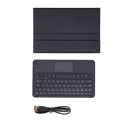 Clavier sans fil Détachable Durable Accessoires d'ordinateur avec Couverture en Cuir Artificiel Noir